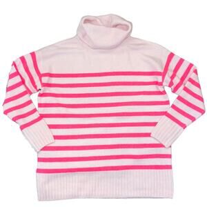 NWT LOFT Pink & Fuchsia Stripe Cowl Neck Tunic Sweater